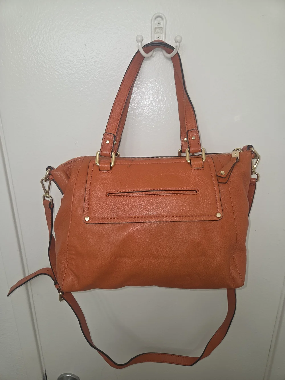 Michael Kors Orange Leather Purse with Gold Hardware
